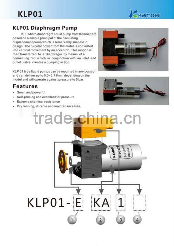 12v Two heads Brush motor Kamoer diaphragm Pump (KLP01)