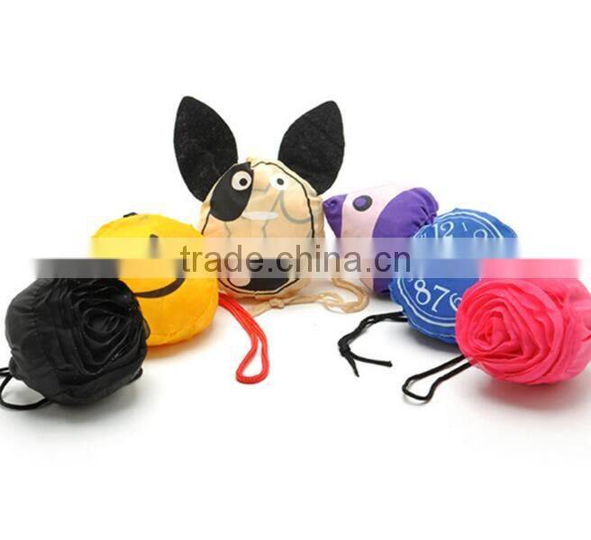 Custom promotional nylon polyester cute foldable shopping bag for advertising