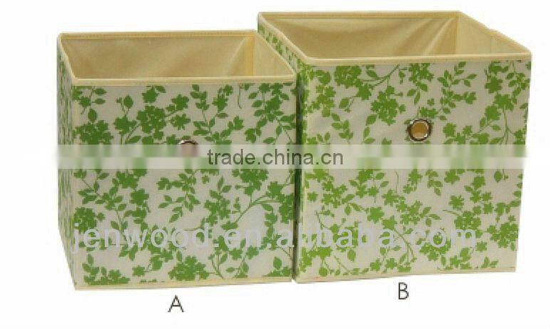 Green Leaves Fabric Organizer Storage Box