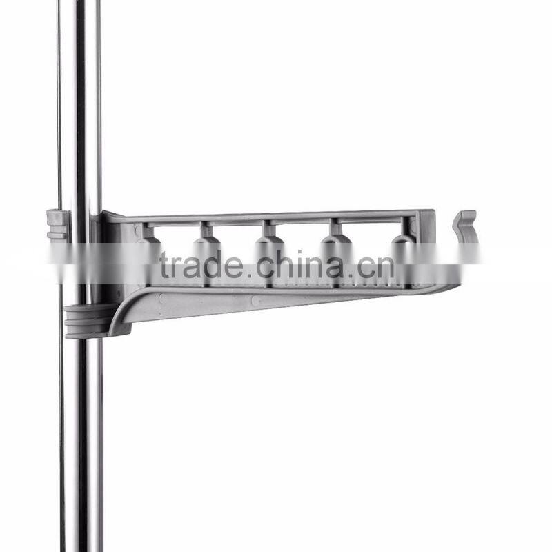 Heavy Duty Double Rail Adjustable Telescopic Rolling Clothing Garment Rack