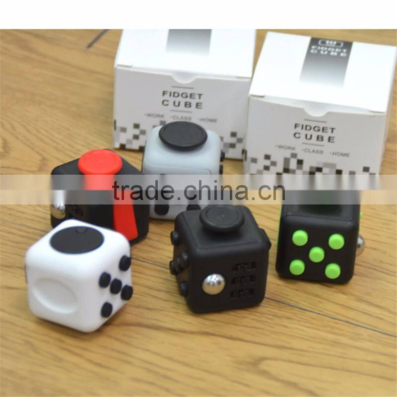 2016 New arrive Addicting High Quality 6-Sided Desk Toy Fidget Mixed colors magical cub smooth button desk toy fidget