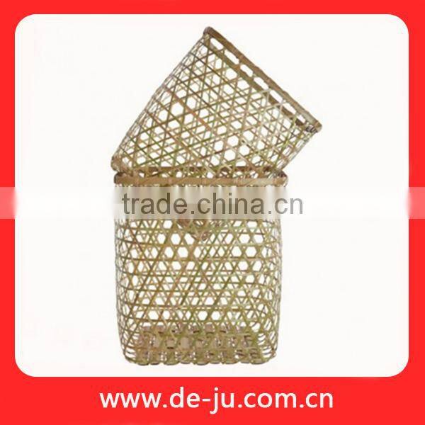 Handmade Knit Natural Bamboo Drawer Basket