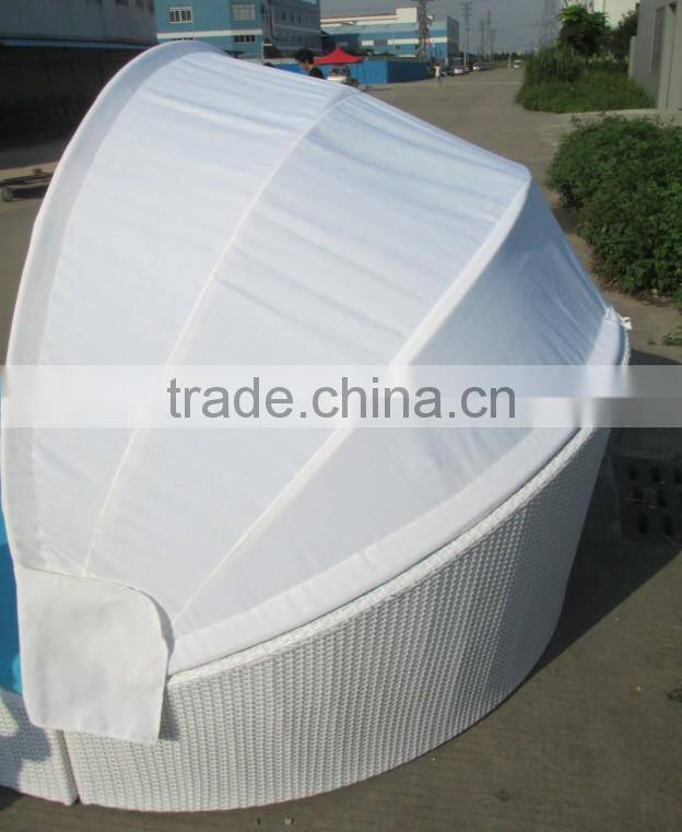 beach sun bed outdoor rattan round daybed black wicker with canopy