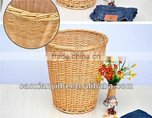 Household Furniture Zakka Storge Basket Wicker Waste Bin Country Style