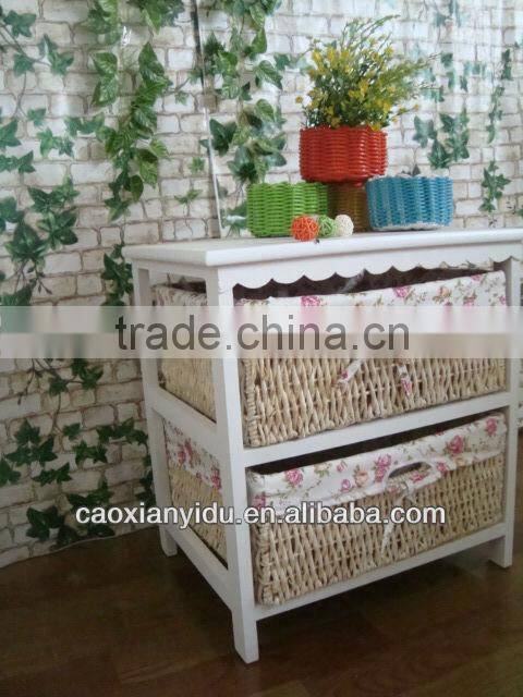 Cabinet Storage Bedside Table with Willow Drawers