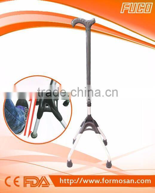 4 LEGS ALUMINUM QUAD CANE with T-Handle and Small Base MADE IN TAIWAN