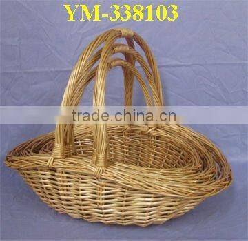 Large handmade full steamed willow packing basket