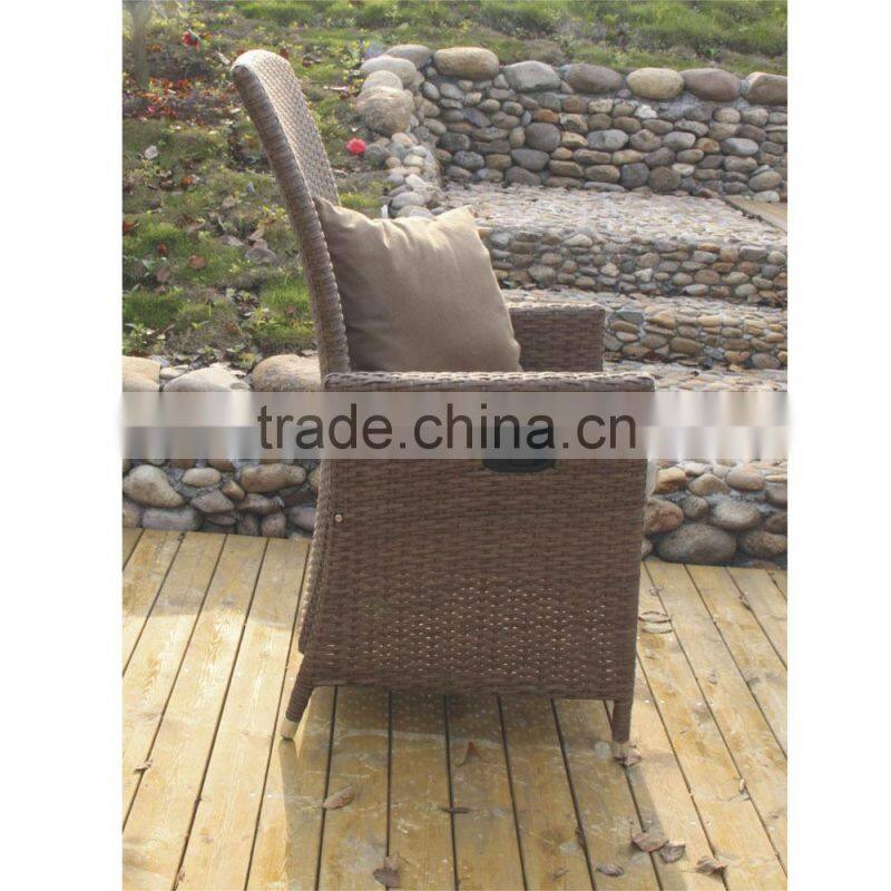 Adjustable Rattan Chair With High Back And Cushion