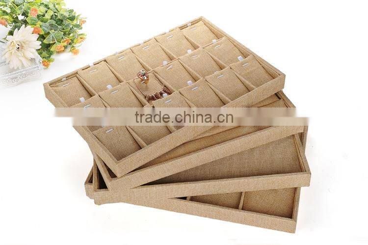 2015 china supplier wholesale custom linen wooden jewelry packing box