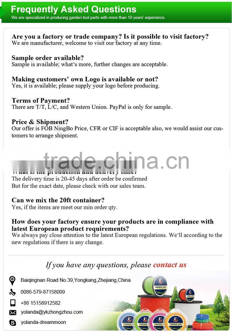 cyclone model nylon trimmer head for petrol/gas brush cutter lawn mower parts