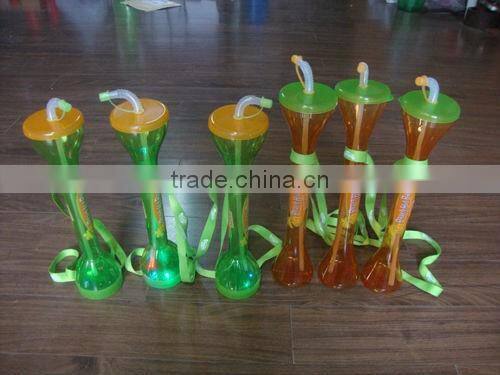 Plastic Yard Glass With Lanyard Cutom LOGO Printing