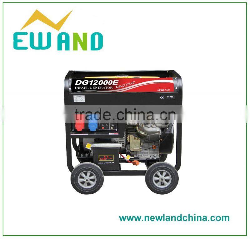 square frame with 4 wheels 5kw open diesel generator