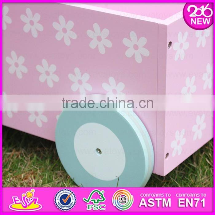 2016 wholesale high quality baby wooden toy storage box W08C134