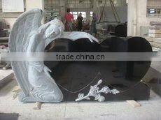 granite double heart monument