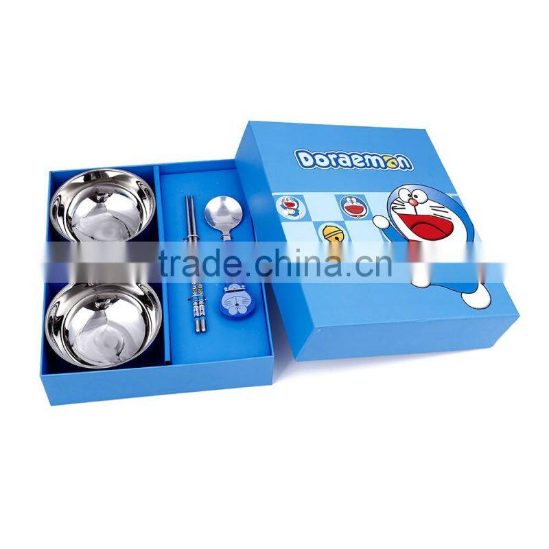 Factory price top quality hot sale cartoon bowl chopsticks spoon fork gift cutlery set