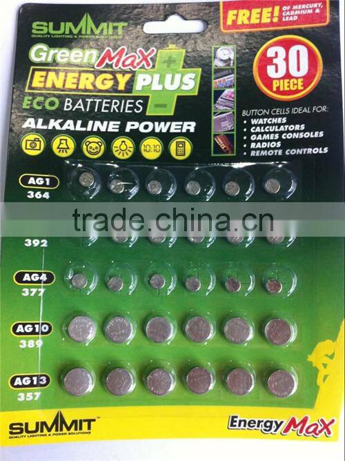24 PK Green max button cell batteries