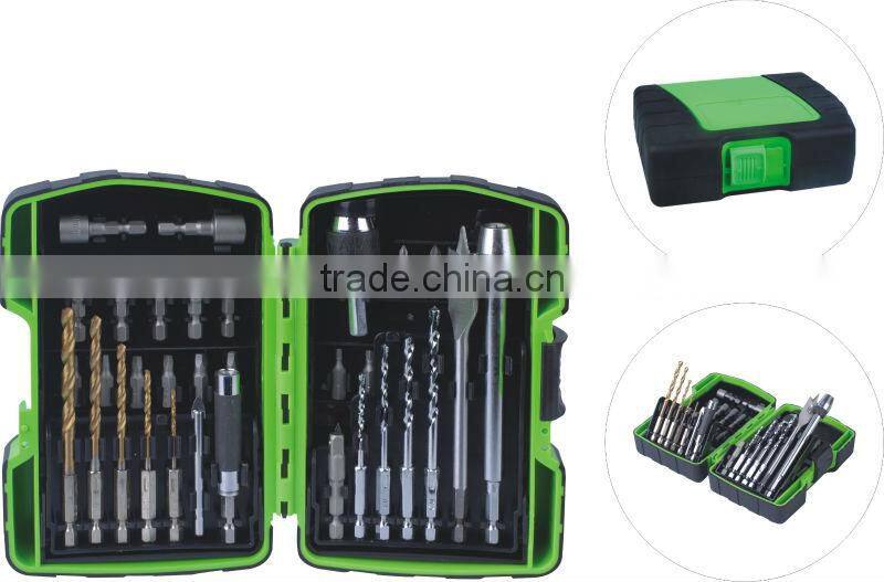 50 piece hex shank drill bit set in plastic case