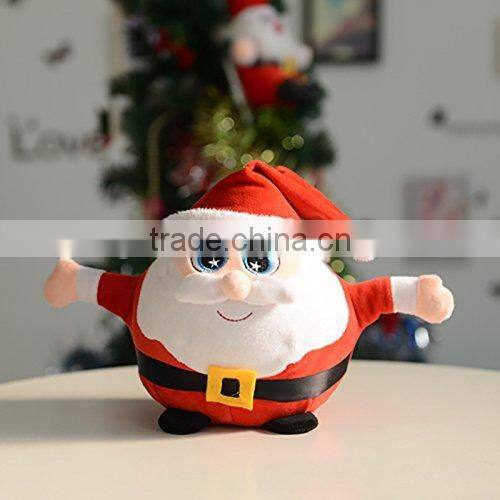 25cm Super Cute Santa Claus Light Up Stuffed Plush Toy As Children's Gifts for Christmas
