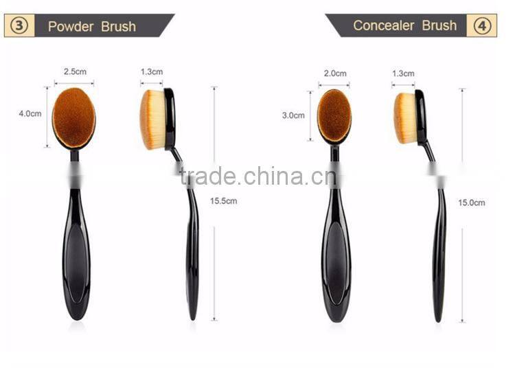 alibaba hot sell High Quality customized logo design 10pcs oval makeup brush