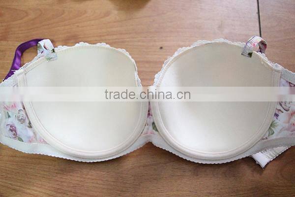 Fashion printing women bra with lace trimming/new style bra