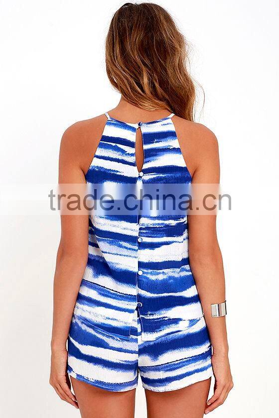 Lancai top design fashion women tie dye halter neck two piece sets
