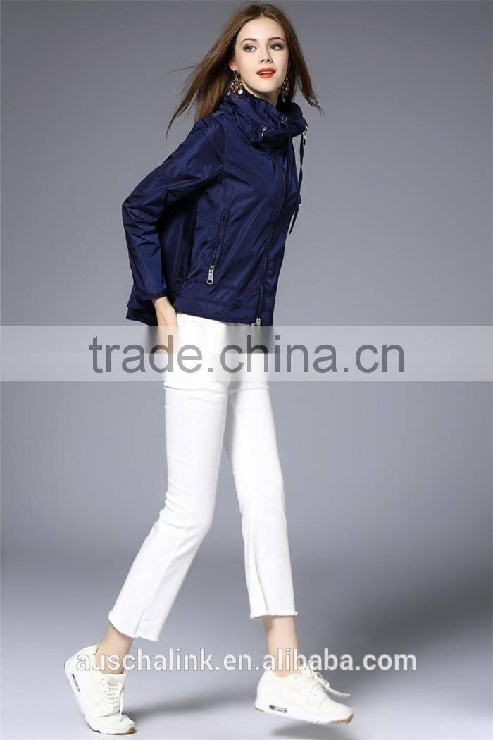 new style custom army green and navy nylon hoodie jacket cheap price