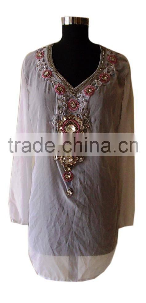 Printed Chiffon Beach Kaftan