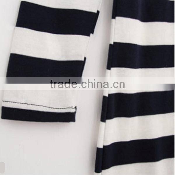 Red and black striped knitted maternity dresses, long sleeve cotton T-shirt dress for pregnant