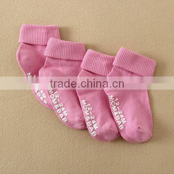 MOM AND BAB 2014 baby clothes cotton plain white baby socks