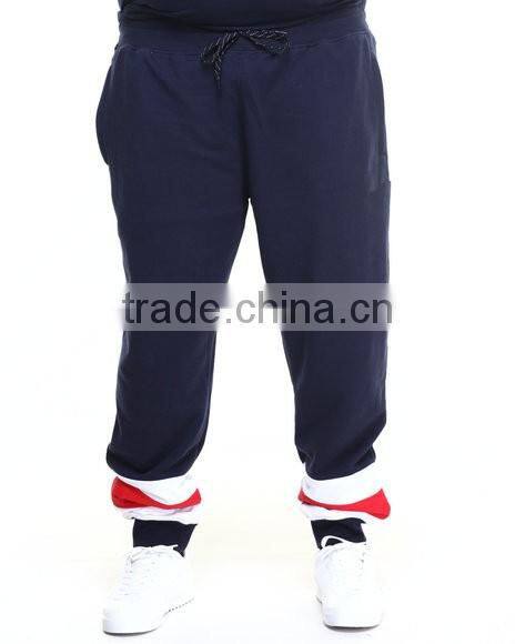 adjustment draw-strings waistline pants Pieced contrasting color block design Sweatpant plus size casual pant