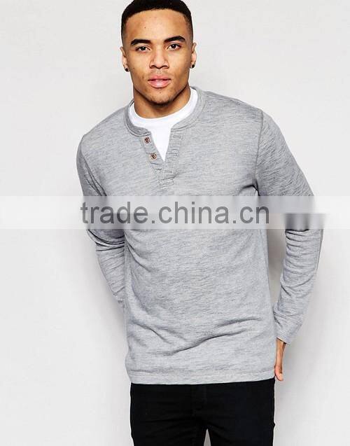 Jiangxi mass garm ent factory, 2016 men long sleeve quick dry slim fit henley tee shirt overseas custom