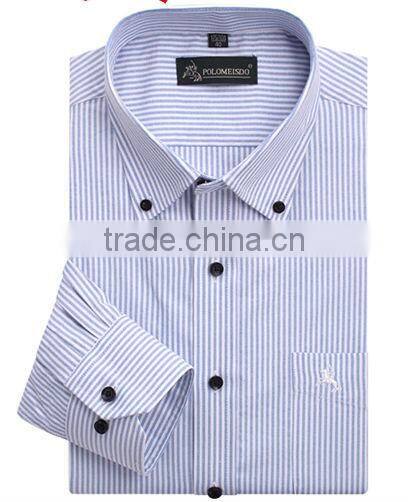 Men's autumn long sleeved shirt with stripes of young and middle aged business casual shirt
