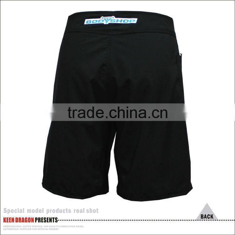 OEM mma training clothing four way stretch black blank crossfit shorts