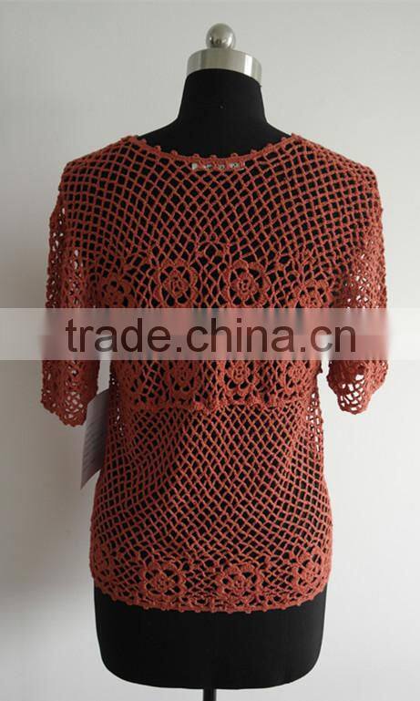 Fashion ladies hand crochet cardigan sweater