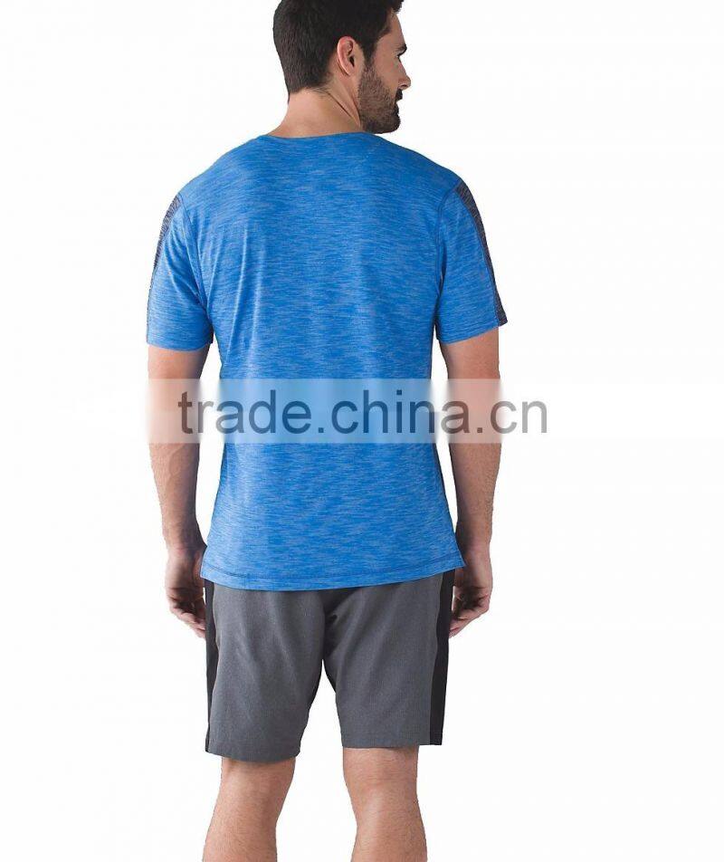 Latest running t shirt flat stitching man quick dry running shirts