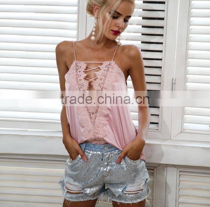 Sexy Streetwear Satin Adjustable Strap Camisole Womens Tank Top Summer Vest With Lining