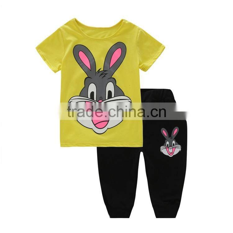 custom casual girls summer clothing sets kids clothes hot sale children clothes kids carton children clothing set
