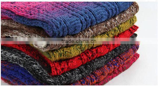 Winter super thick and women fashion 180*40cm color gradual change design women knitting latest scarf