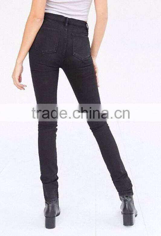 Runwaylover wholesale factory price jeans high waist cotton fabric women skinny denim jeans