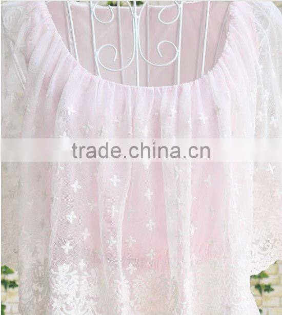 Pink Lace Princess Summer Lovely Chiffon Dress
