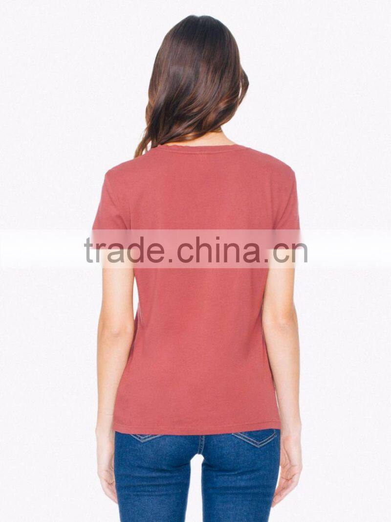100%Cotton short sleeve women t shirt wholesale blank t-shirt custom 2016