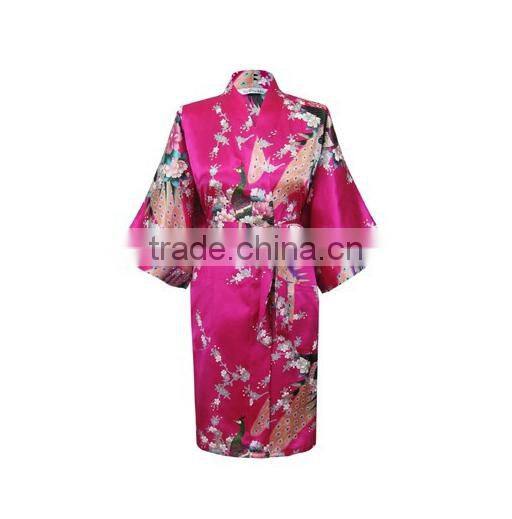 Woman long Style Satin Kimono Robes 14 colors size large size PC034