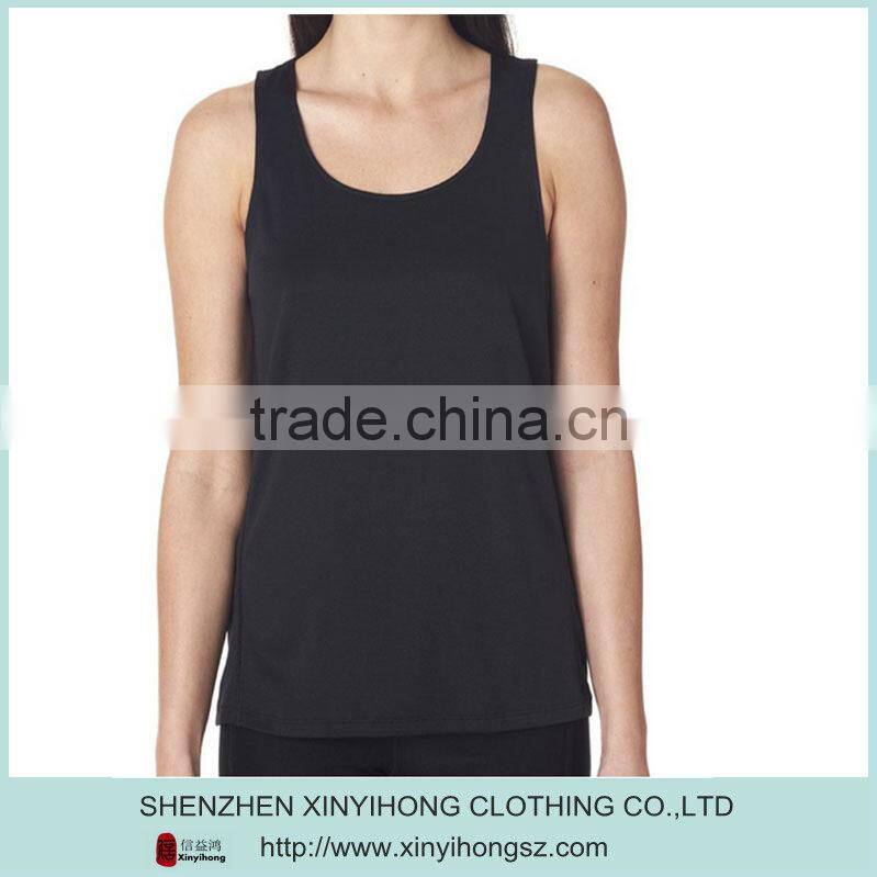 Ladies 100% polyester racerback tank top,custom stringer tank top with you logo