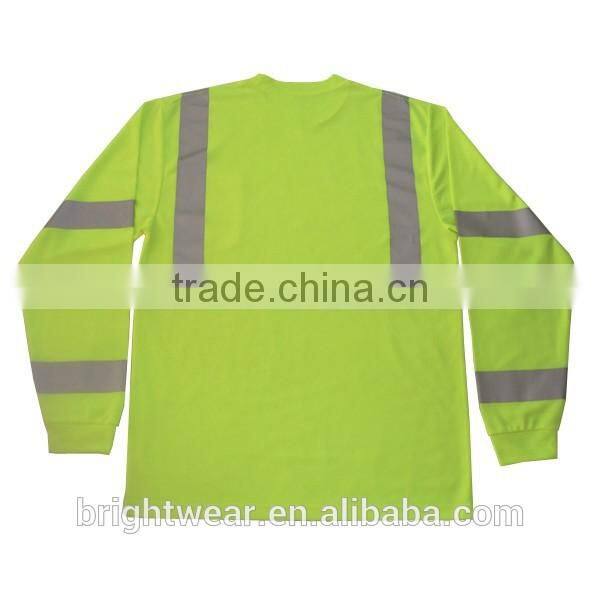 Men's hi vis reflective long sleeve custom warning T-shirt