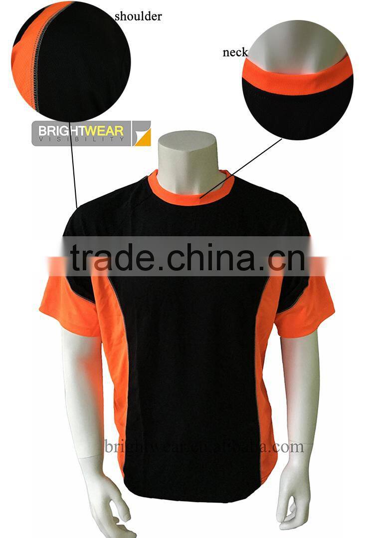 Two-tone mens short sleeve hi vis Europe reflective t-shirt