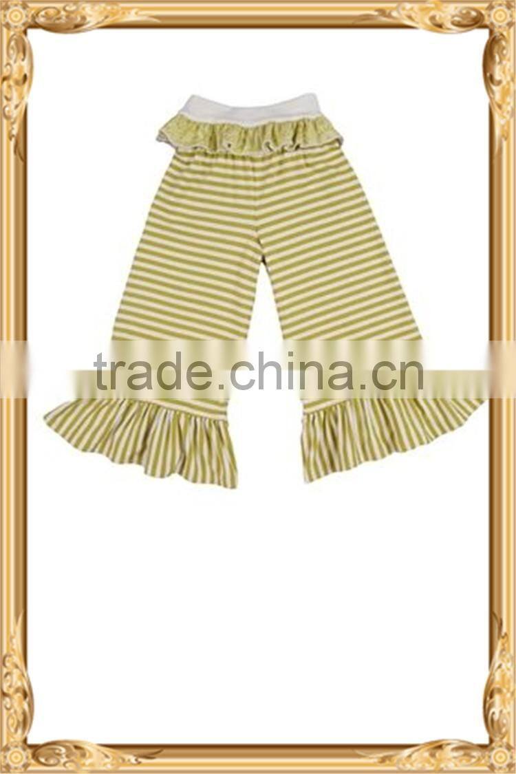 Striped ruffle pants wholesale ruffle pants tartrazine striped ruffle leggings pants