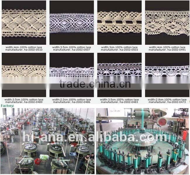 hi-ana lace1 Best hot selling customised LOGO printed cotton eyelet lace trim