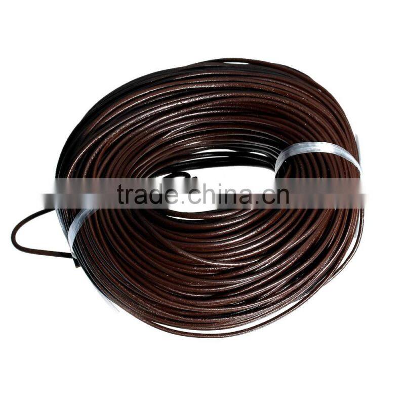 Wholesale High Quality 3mm Dark Brown Cowhide Leather Jewelry Cord Rope
