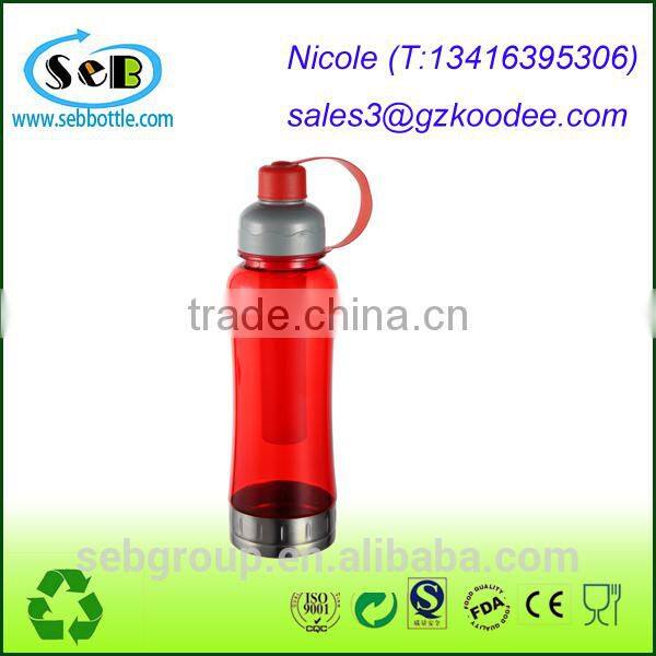 Various Size Plastic Water Bottle Fruit Infuser with Straw, BPA Free