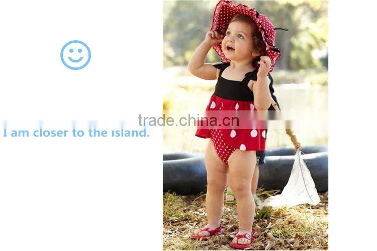 Wholesale Princess pink dress style swimsuit for children models